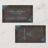 Elegant Salon Spa Floral Butterfly Blue Brown Visitekaartje (Voorkant / Achterkant)