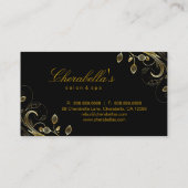 Elegant Salon Spa Floral Gold Black Visitekaartje (Achterkant)