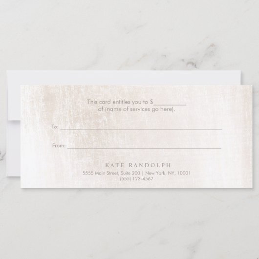 Elegant Salon Spa geborsteld marble Gift Certifica (Achterkant)