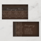 Elegant Salon Spa Lace Visitekaartje Brown beige (Voorkant / Achterkant)