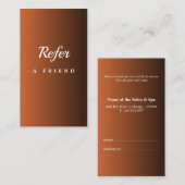 Elegant Salon & Spa Referral Card (Voorkant / Achterkant)