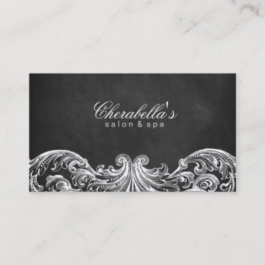Elegant Salon Spa Visitekaartje Chalkboard (Voorkant)