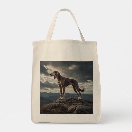 Elegant Saluki Grocery Tas (Achterkant)