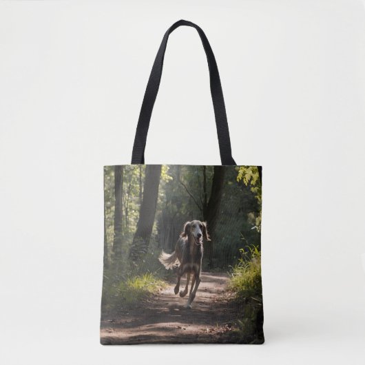 Elegant Saluki Shoulder Tote Tote Bag (Voorkant)