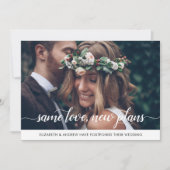 Elegant Same Love New Plans Change of Date Photo Aankondiging (Voorkant)