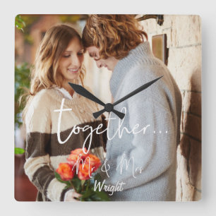 Elegant samen met de heer & mevrouw Foto gepersona Vierkante Klok