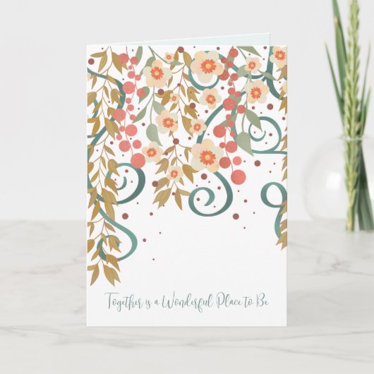 Elegant Samen Quote Bruiloft  Bloemen Kaart (Voorkant)