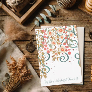 Elegant Samen Quote Bruiloft Bloemen Kaart