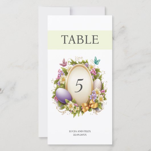 Elegant Sample Easter Forest Table No. kaart (Voorkant)