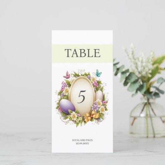 Elegant Sample Easter Forest Table No. kaart (Staand voorkant)