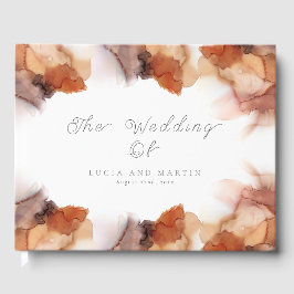 Elegant Sample Oranje Waterverf Ink Wedding Gastenboek