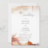 Elegant Sample Oranje Waterverf Ink Wedding Kaart (Voorkant)