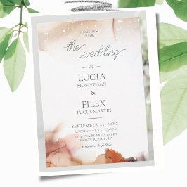 Elegant Sample Oranje Waterverf Ink Wedding Kaart