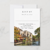 Elegant San Antonio Watercolor Wedding RSVP Kaartje (Voorkant)