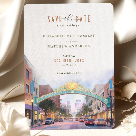 Elegant San Diego, Californië Save-the-Date Kaart