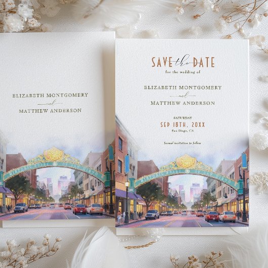 Elegant San Diego, Californië Save-the-Date Kaart