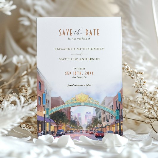 Elegant San Diego, Californië Save-the-Date Kaart