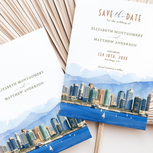 Elegant San Diego, Californië Save-the-Date Kaart