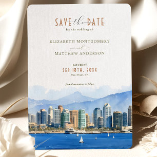 Elegant San Diego, Californië Save-the-Date Kaart