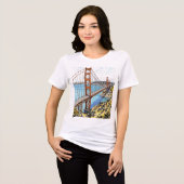 Elegant San Francisco City Sketch Women's Tee Tri-Blend Shirt (Voorkant volledig)