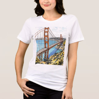 Elegant San Francisco City Sketch Women's Tee Tri-Blend Shirt