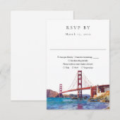 Elegant San Francisco Watercolor Wedding RSVP Kaartje (Voorkant / Achterkant)