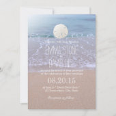 Elegant Sand Dollar Beach Wedding Invitations Kaart (Voorkant)