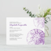 Elegant Sand Dollar Bridal Shower Invitations Kaart (Staand voorkant)