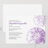 Elegant Sand Dollar Bridal Shower Invitations Kaart (Voorkant / Achterkant)