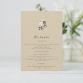 Elegant Sand Green Wedding Details Kaart (Staand voorkant)