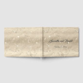 Elegant Sandy Gold Faux Folie Bruiloft Gastenboek (Volledig)