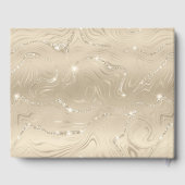 Elegant Sandy Gold Faux Folie Bruiloft Gastenboek (Achterkant)