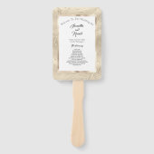 Elegant Sandy Gold Faux Folie Bruiloft Handwaaier (Voorkant)