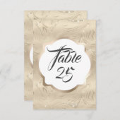 Elegant Sandy Gold Faux Folie Tafelnummer Kaart (Voorkant / Achterkant)