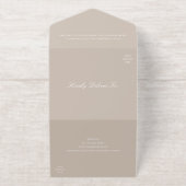 Elegant Sandy Neutral QR Code Traditional Wedding All In One Uitnodiging (Buiten)