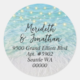 Elegant Sandy Zee Glass Lights Script Ronde Sticker