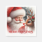 Elegant Santa and Rudolph Christmas Party Dinner  Servet (Voorkant)