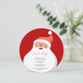 Elegant Santa baby Kerst baby shower Kaart (Staand voorkant)