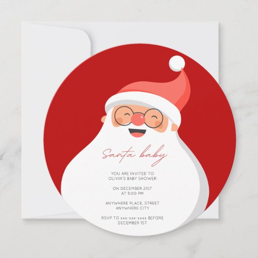 Elegant Santa baby Kerst baby shower Kaart (Voorkant)