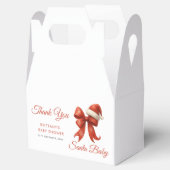 Elegant Santa Baby shower Red Bow Christmas Bedankdoosjes (Geopend)