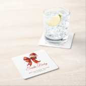 Elegant Santa Baby shower Red Bow Christmas Kartonnen Onderzetters (Insitu)