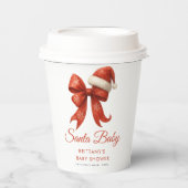 Elegant Santa Baby shower Red Bow Christmas Papieren Bekers (Voorkant)