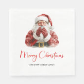 Elegant Santa Claus Classic Festive Holiday Napkin Servet (Voorkant)