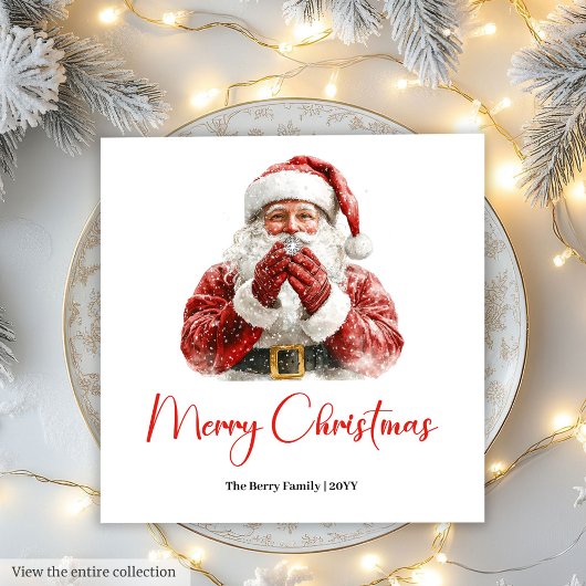 Elegant Santa Claus Classic Festive Holiday Napkin Servet