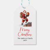 Elegant Santa Claus Classic Festive Holiday Tag Cadeaulabel (Voorkant)