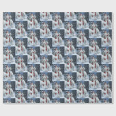 Elegant Santa Claus en Polar Beren Kerstmis Cadeaupapier (Vlak)