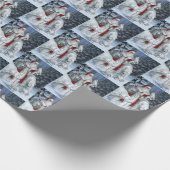 Elegant Santa Claus en Polar Beren Kerstmis Cadeaupapier (Hoek)