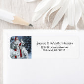 Elegant Santa Claus en Polar Beren Kerstmis Etiket (Insitu)