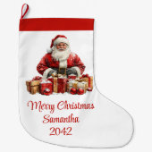 Elegant Santa Claus Minimalist Cozy Christmas Grote Kerstsok (Voorkant)