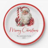 Elegant Santa Claus Traditional Festive Christmas Papieren Bordje (Voorkant)